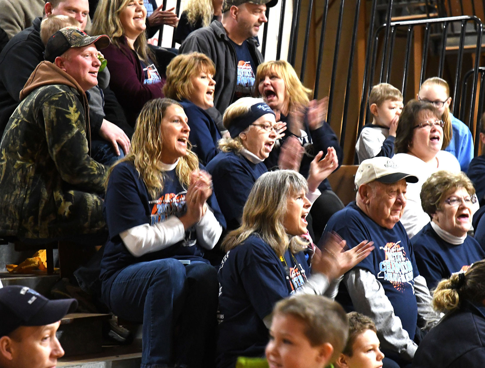 Moravia basketball celebration